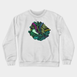 Leaf Tropical Jungle Forest Black Crewneck Sweatshirt